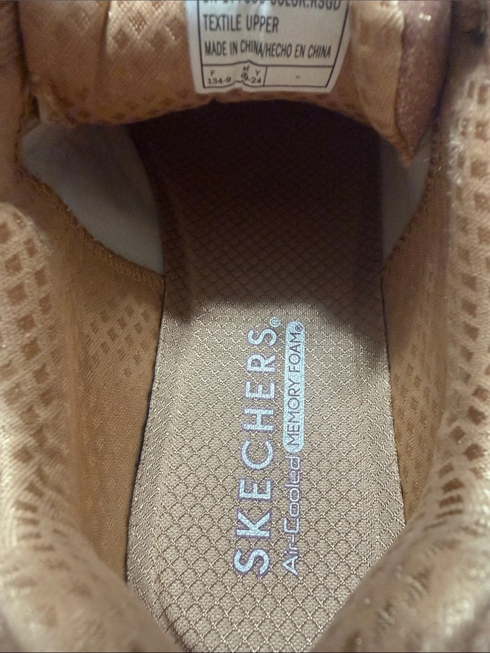 Skechers Women's Rose Gold Glitter Platform Athletic Sneakers